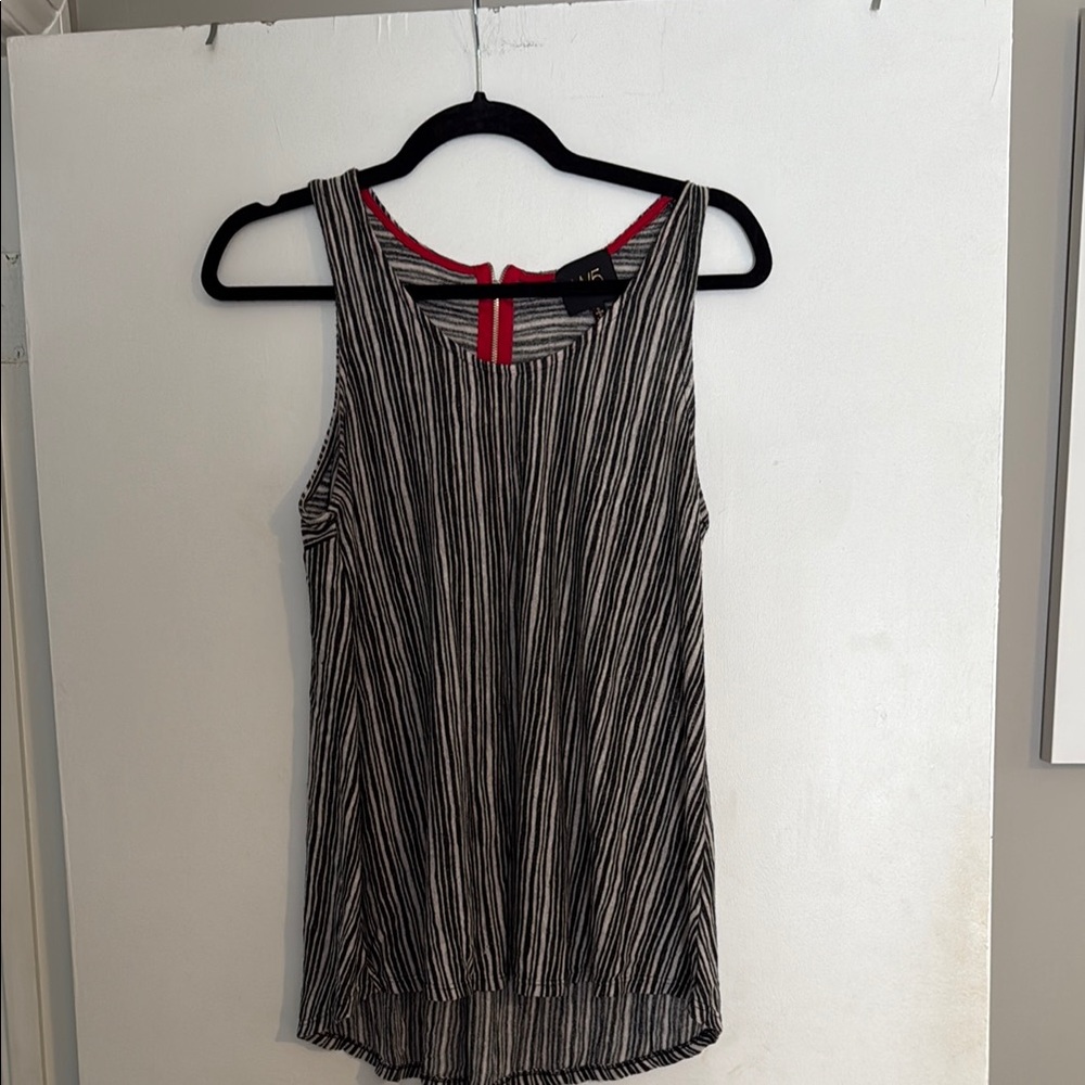 Striped Black and White Sleeveless Top